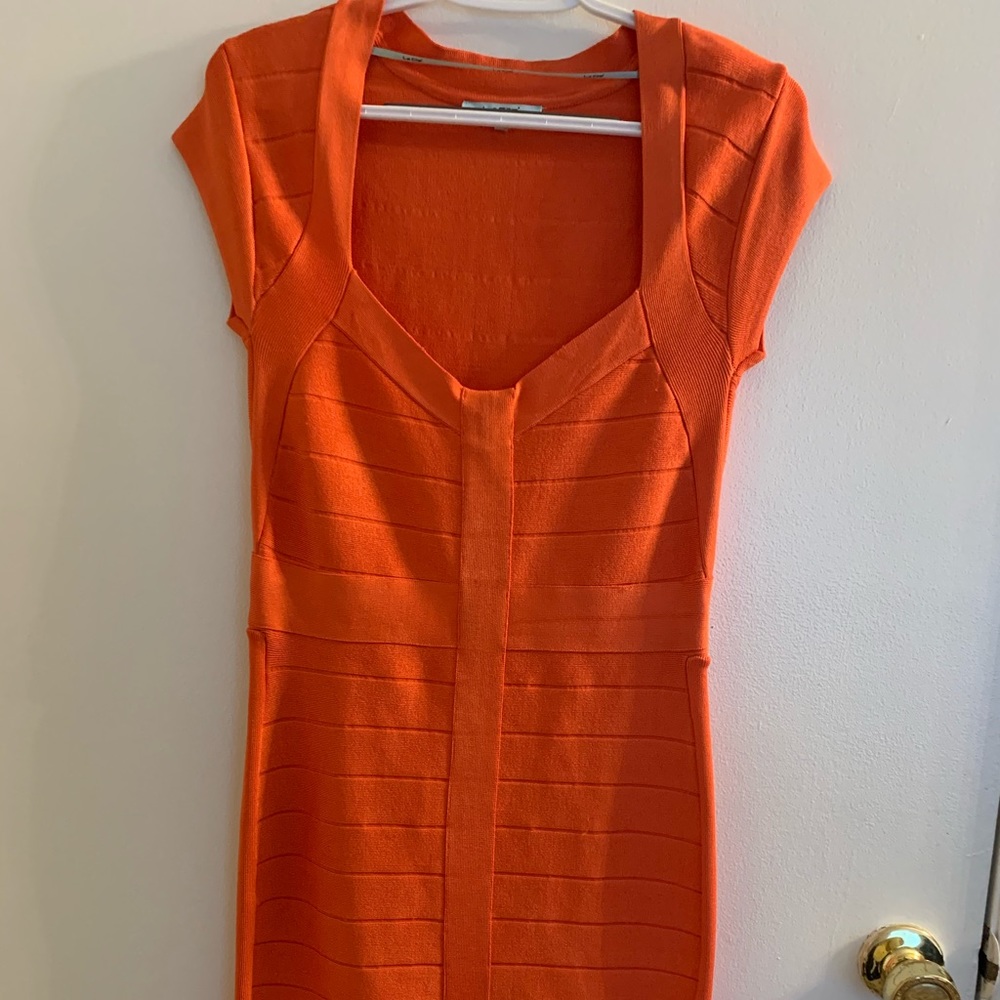 LaCite Size M Orange Knit Dress Size M